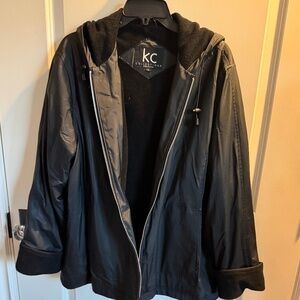 KC Collection size large ladies black fleece lined coat